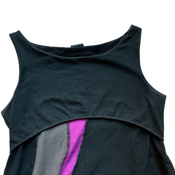 EVE LAVOIE - Short tunic dress black with pink grey - trees screen print medium - Picture 7 of 7